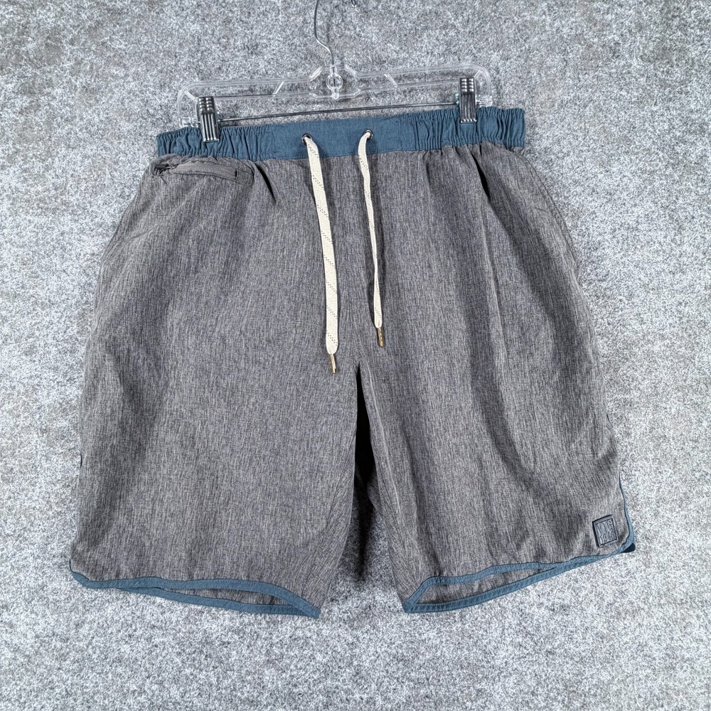 VTG Land & Sea Board Shorts Mens XL Gray Stretch Performance Drawstring Waist